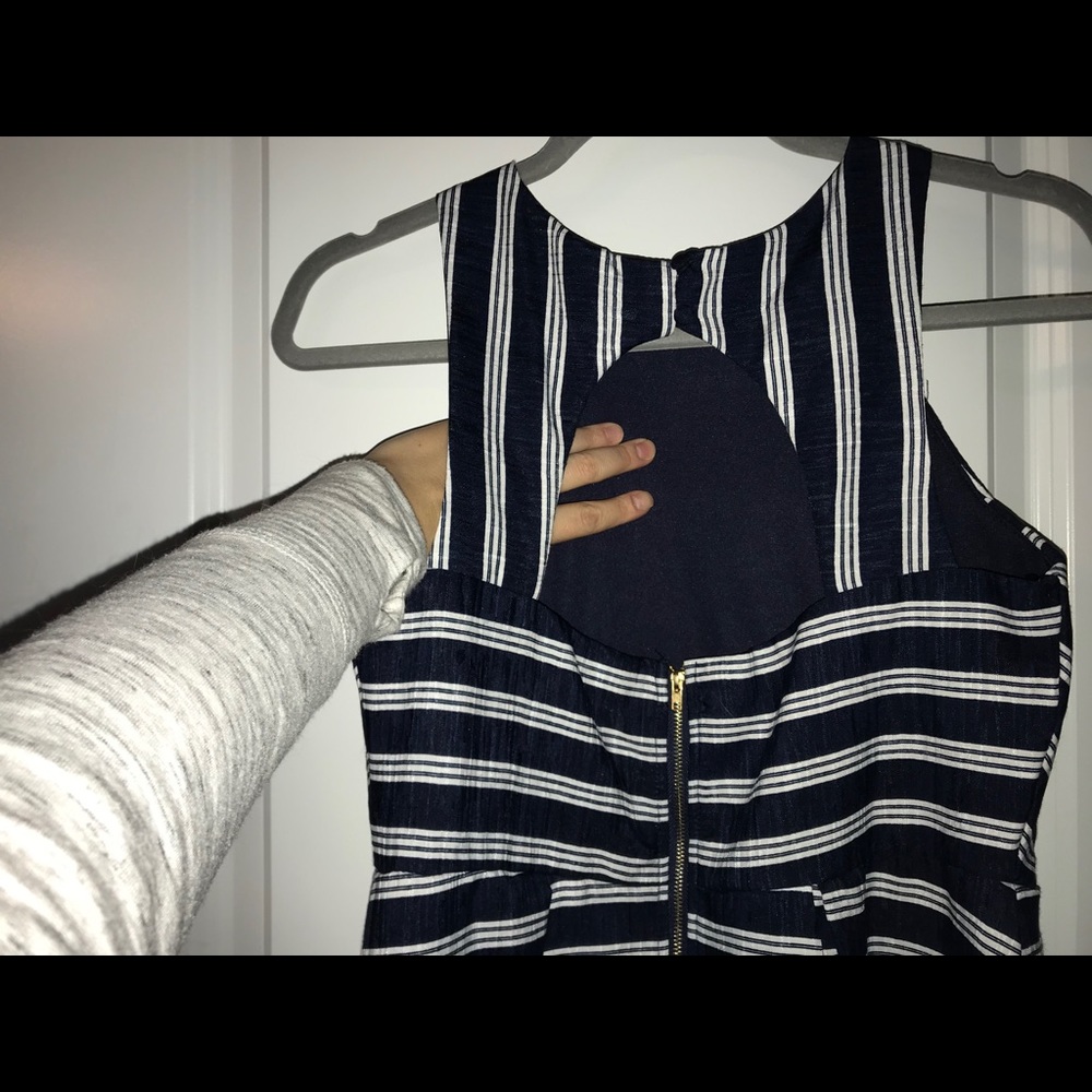 NWT Navy Striped Flare dress - Picture 5 of 7